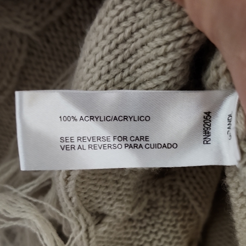Carolyn Taylor Cream Poncho with Fringe - Picture 3 of 11
